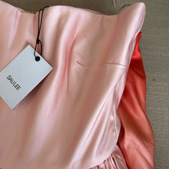 SAU LEE Revolve Teigen Gown Maxi Dress Sz0 Blush Red Ombre Event Party Cocktail - Picture 13 of 16